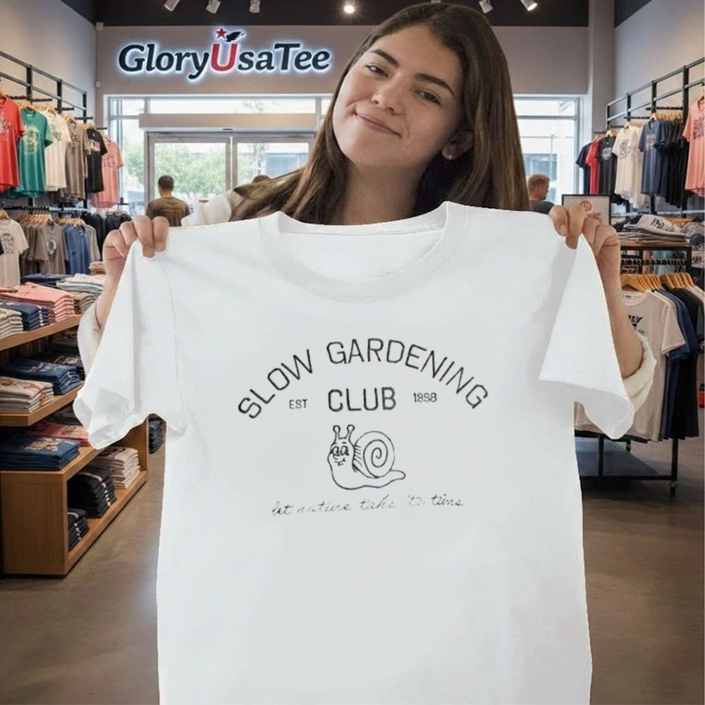 Slow Gardening Club Let Nature Take Its Time Embroidered Shirt
