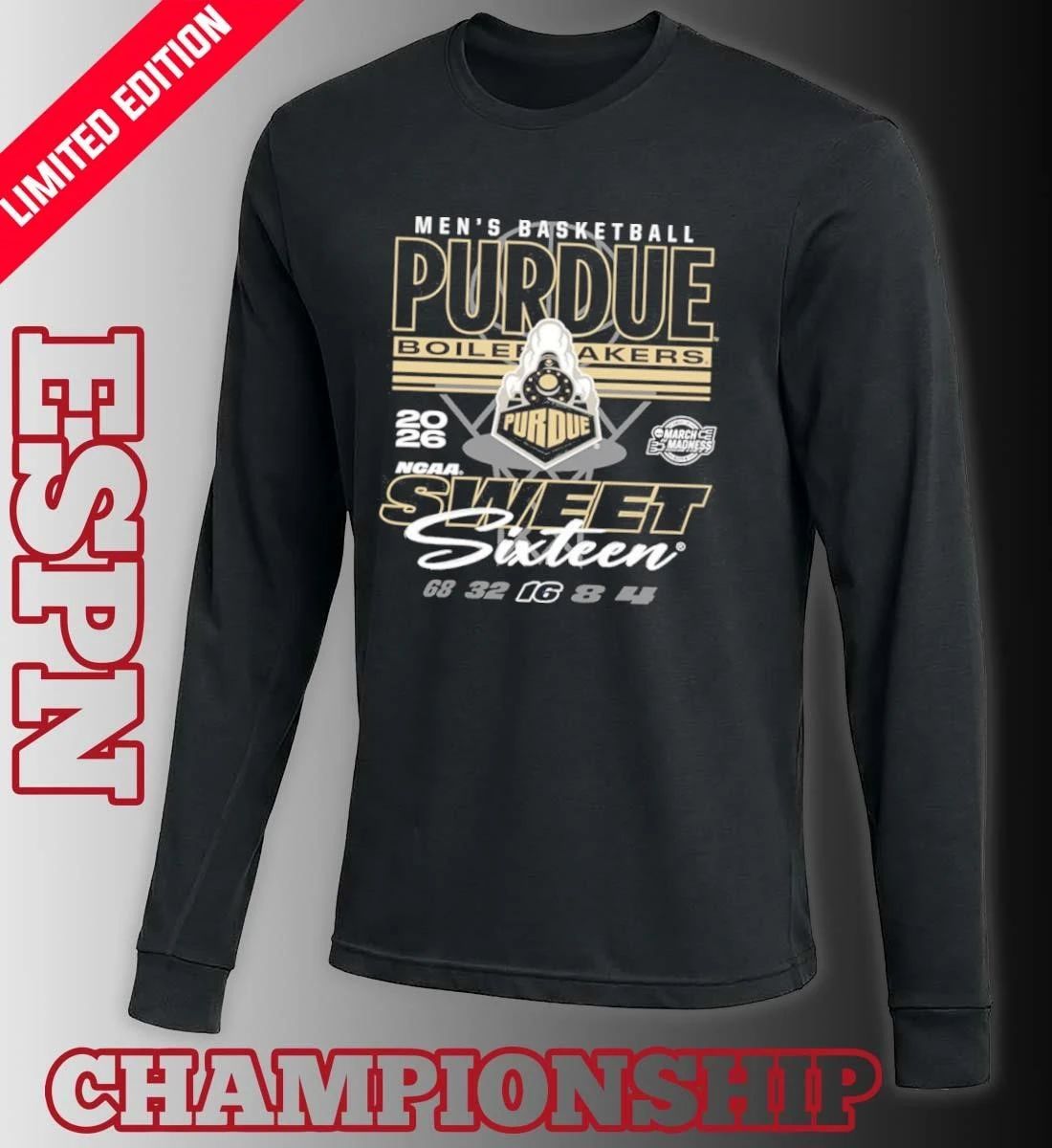 Purdue Boilermakers 2026 NCAA March Madness Sweet 16 Bound Net Shirt