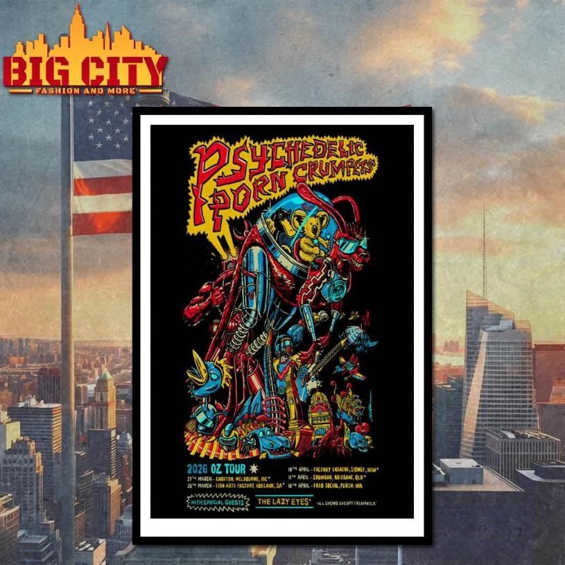Psychedelic Porn Crumpets 2026 OZ Tour Limited Poster shirt
