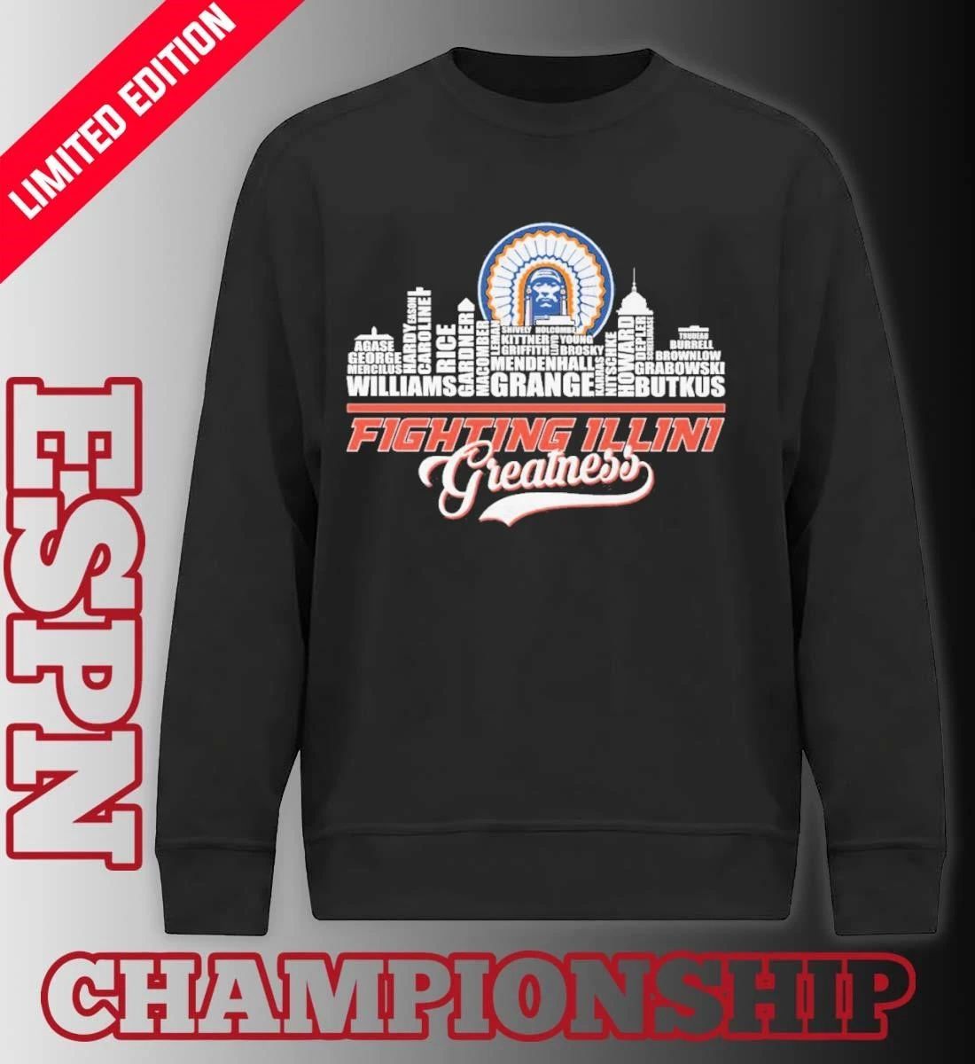 Greatness Illinois Fighting Illini Basketball Skyline Player Name Shirt