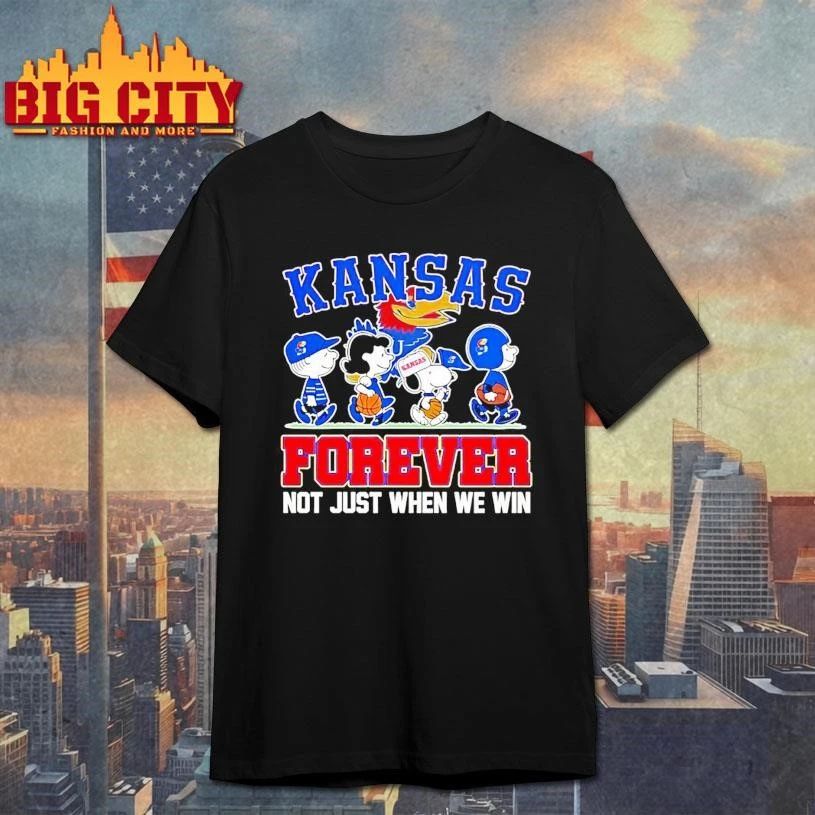 Peanuts Characters Kansas Jayhawks Forever Not Just When We Win Graphic Shirt