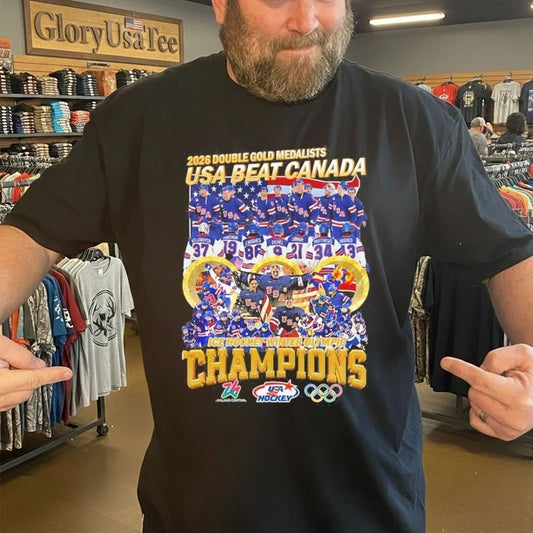 2026 Double Gold Medalists Usa Beat Canada Ice Hockey Winter Olympic Shirt