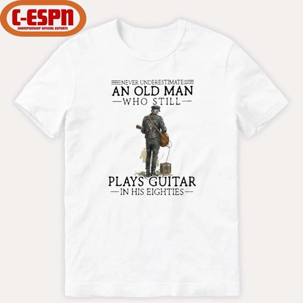 Grandpa Never Underestimate An Old MAn Who Still Plays guitar In His 80s Shirt