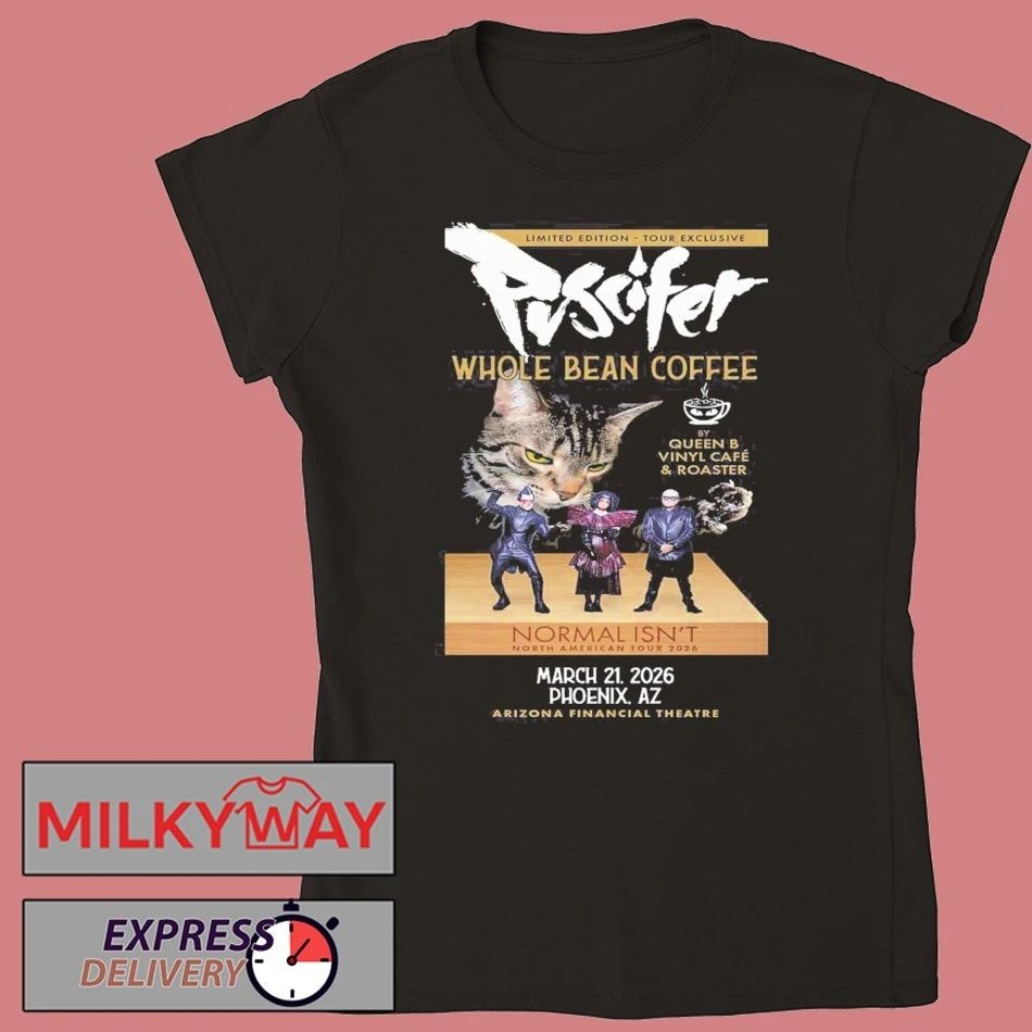 Puscifer Arizona Finance Theatre 2026 Phoenix AZ March 21st Cat Whole Bean Coffee shirt