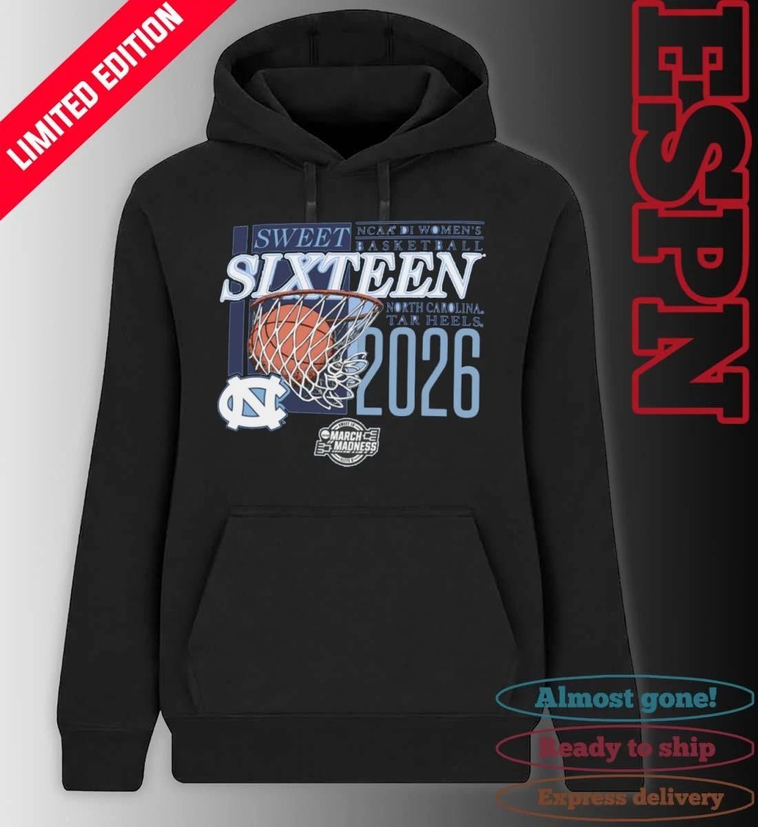UNC Tar Heels 2026 NCAA DI Women’s Basketball Sweet Sixteen – Fort Worth Regional T-Shirt
