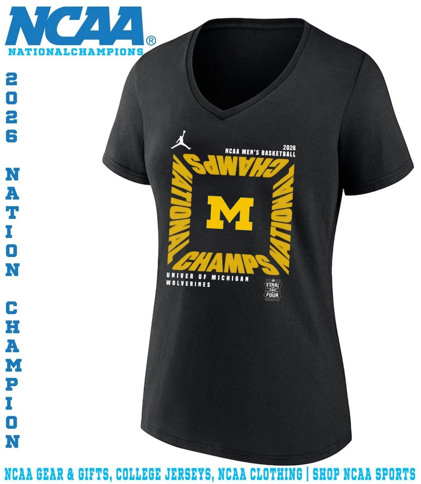 Michigan Wolverines 2026 NCAA Men’s Basketball National Champions Square Celebration shirt