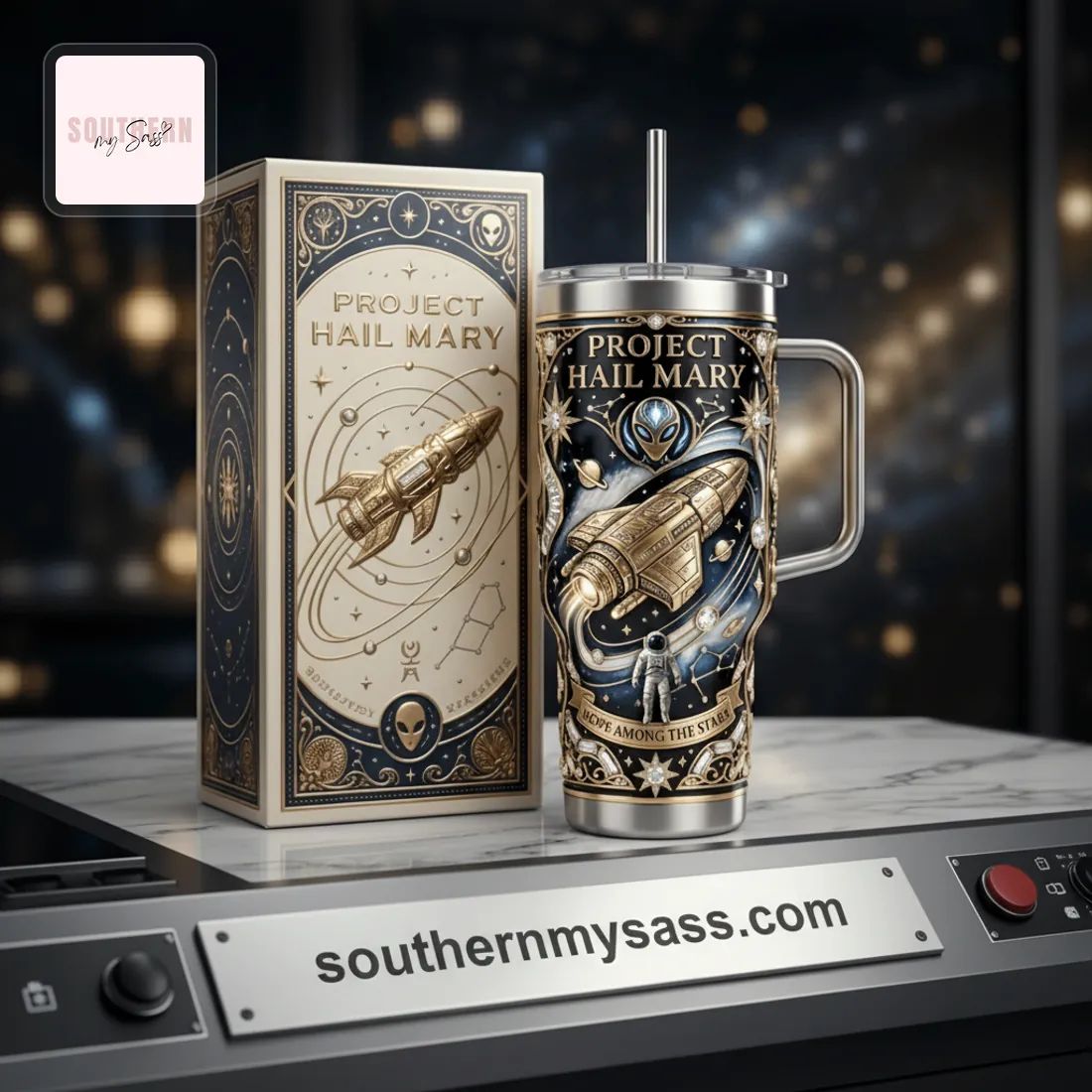Project Hail Mary Fandom Space Gold Design 40oz Tumbler