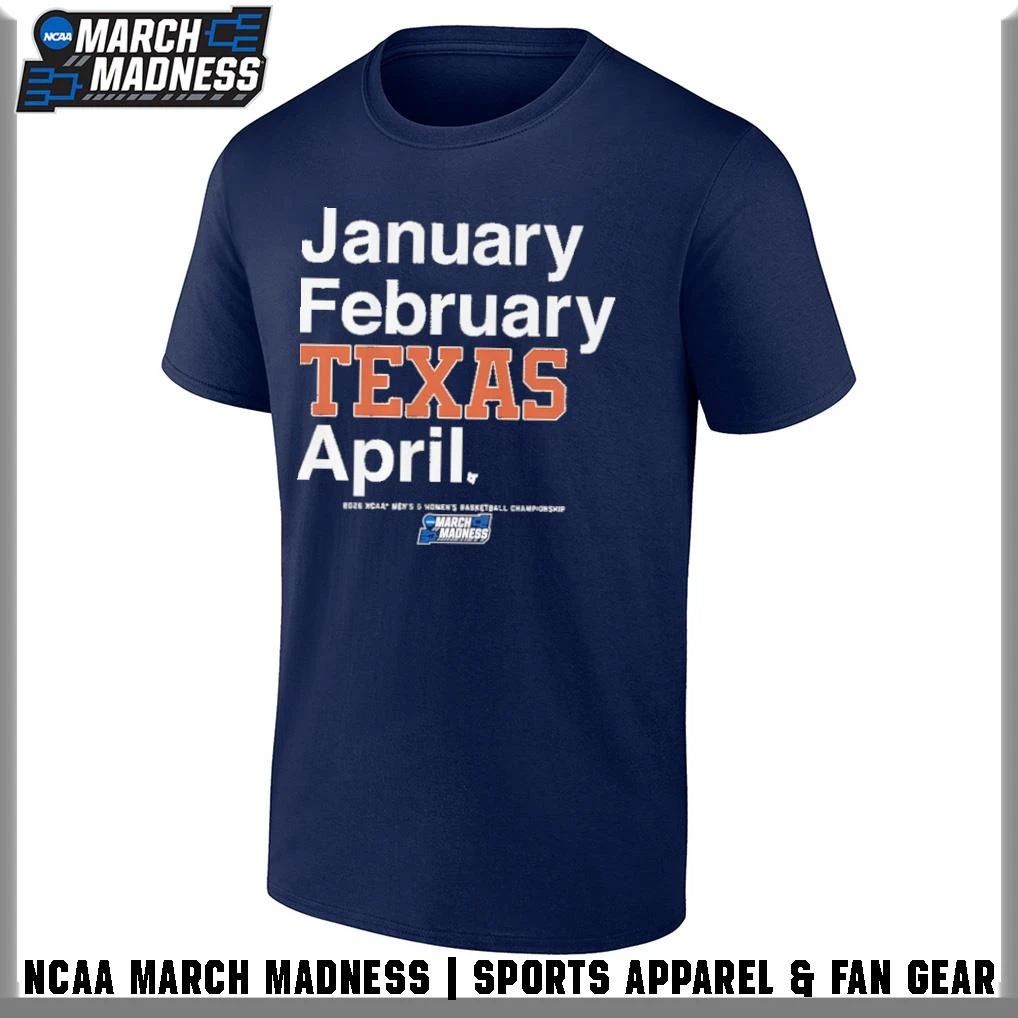 Texas Longhorns Men’s and Women’s Basketball 2026 March Madness Month T-Shirt
