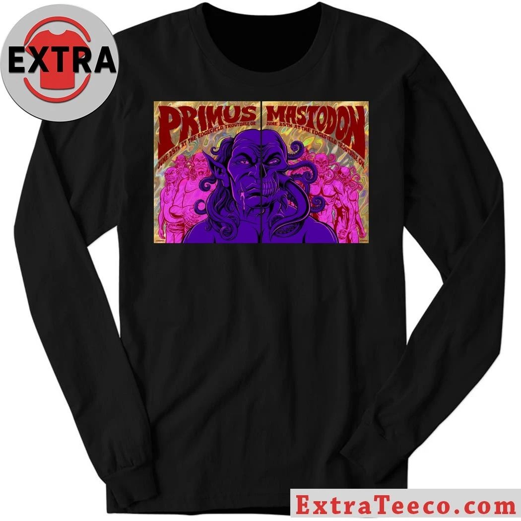 Poster promoting the music event by the bands Primus and Mastodon, June 25th, Edgefield, Troutdale, Oregon, USA T-Shirt