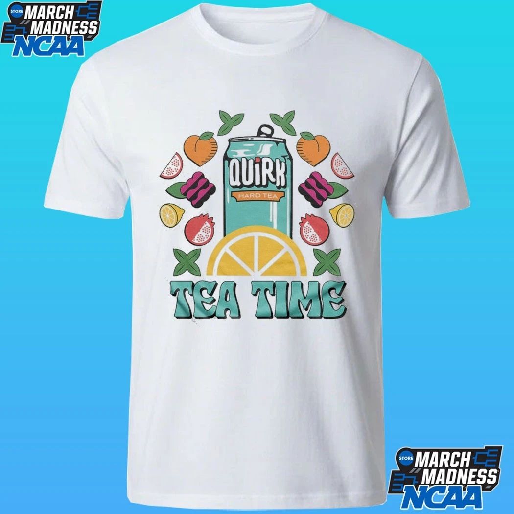 Boulevard Quirk Tea Time White & Teal Ringer Shirt