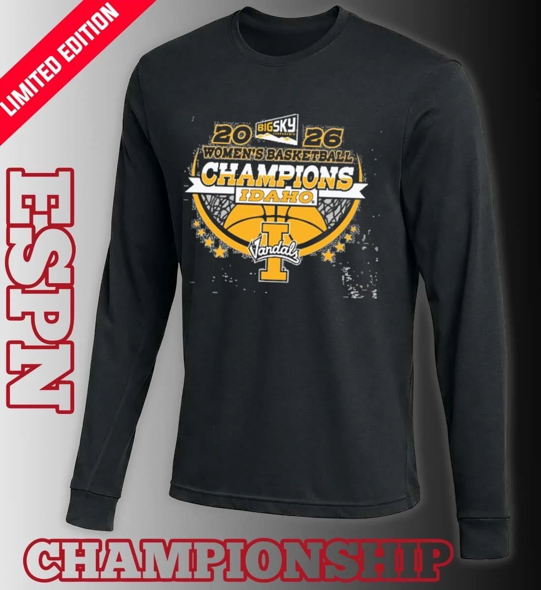 Idaho Vandals 2026 Big Sky Women’s Basketball Champions Shirt