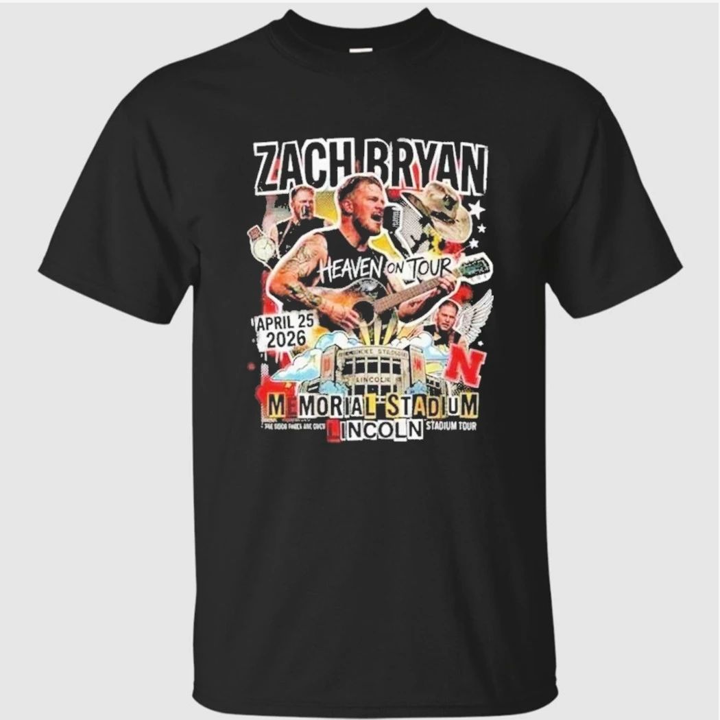 Zach Bryan With Heaven On Tour 2026 At Memorial Stadium Lincoln On April 25 2026 Tour Shirt