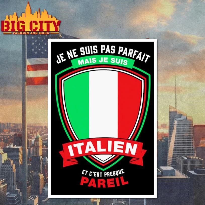 Je ne suis pas parfait je suis Italien shield shirt