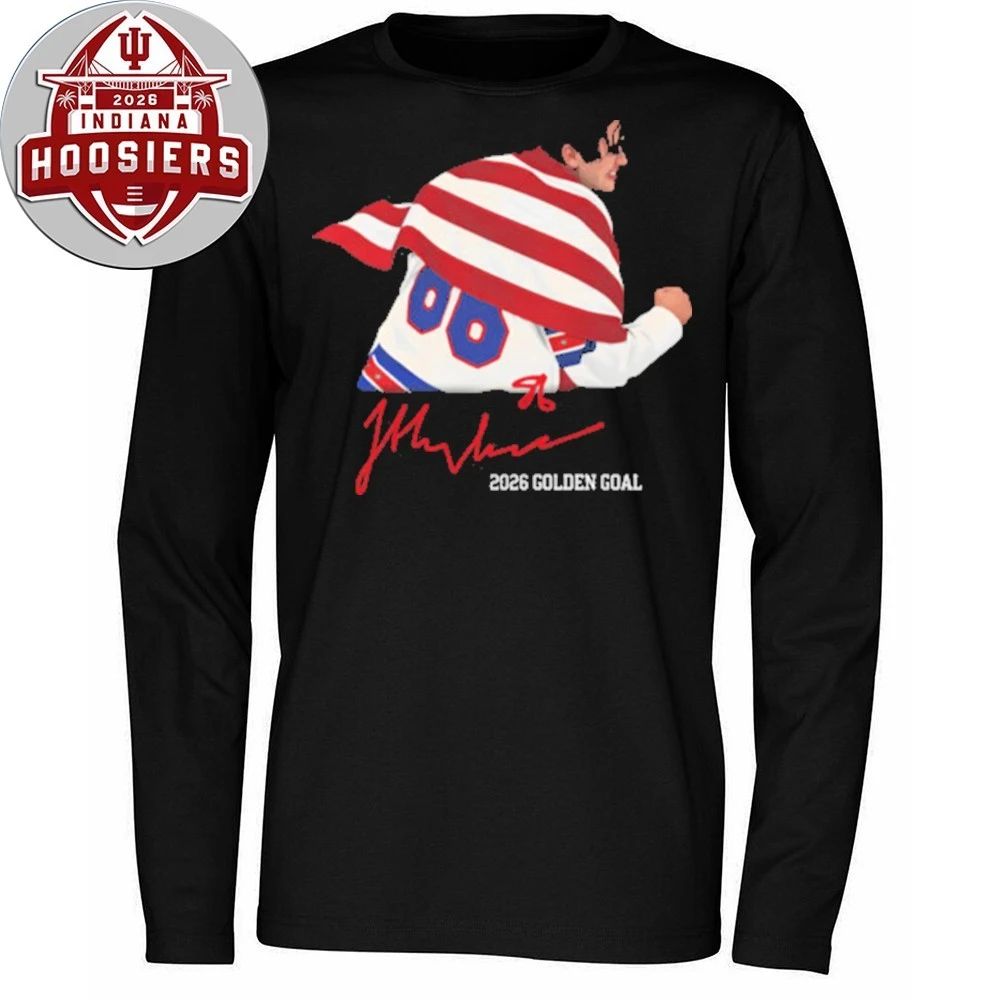 Jack Hughes USA Hockey Golden Goal 2026 Hockey signature T-Shirt