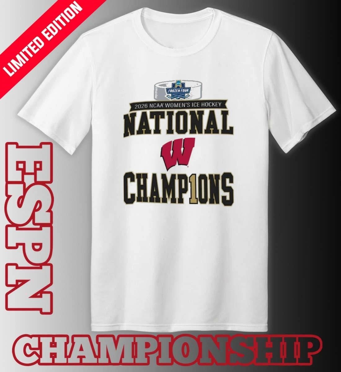 Wisconsin Badgers 2025 NCAA Frozen Four Women’s Ice Hockey National Champions Locker Room T-Shirt