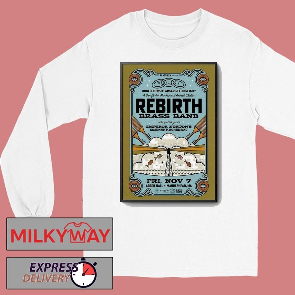 Rebirth Brass Band Nov 7 2025 Marblehead MA Poster shirt