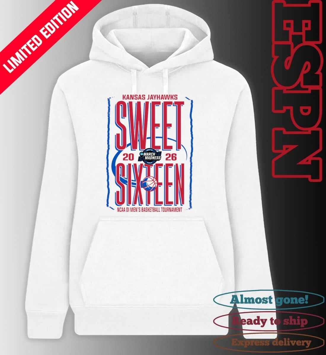 Kansas Jayhawks Sweet Sixteen 2026 NCAA DI Men’s Basketball Tournament T-Shirt