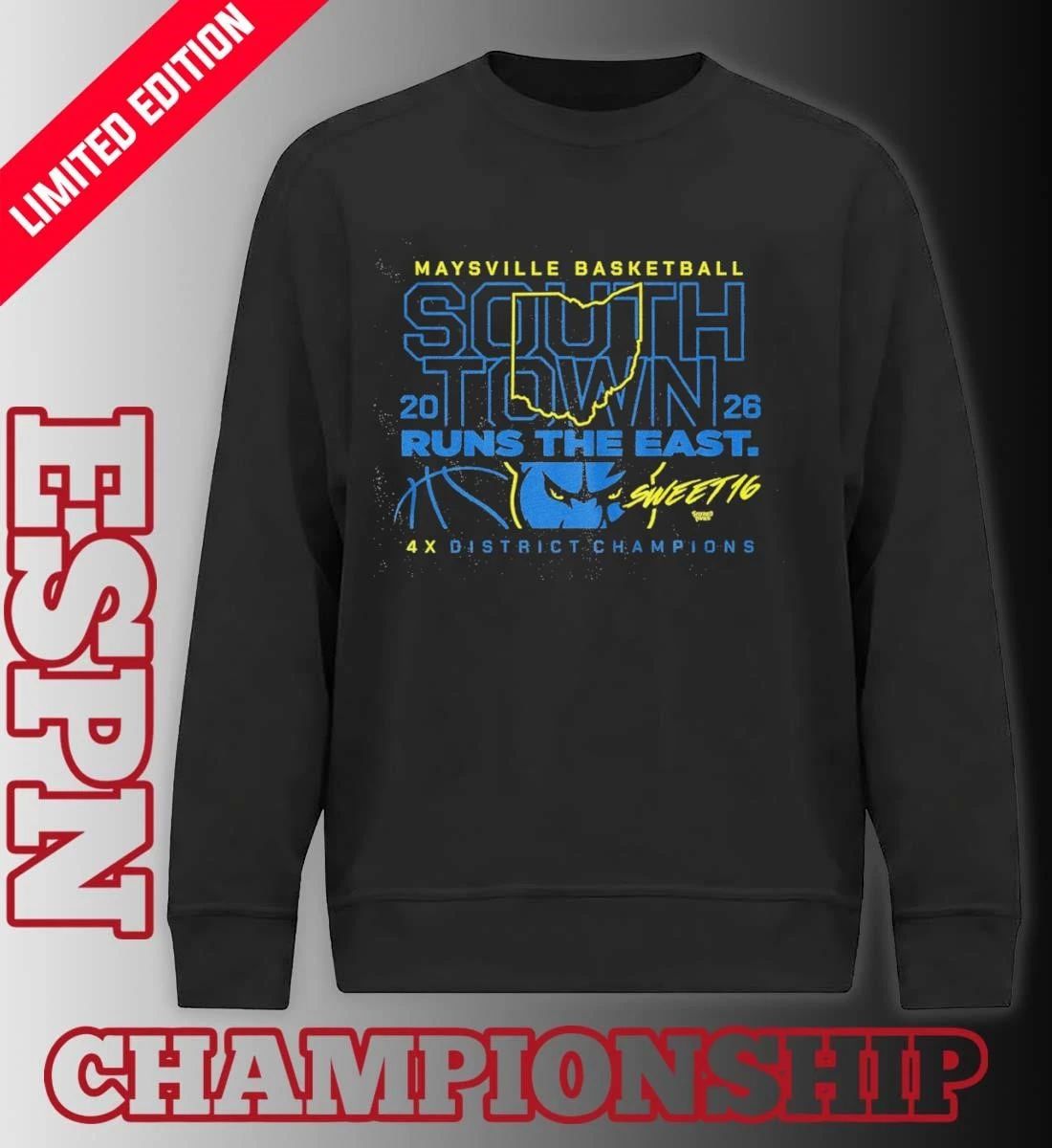 Maysville Basketball 2026 Runs the East 4X District Champions Shirt