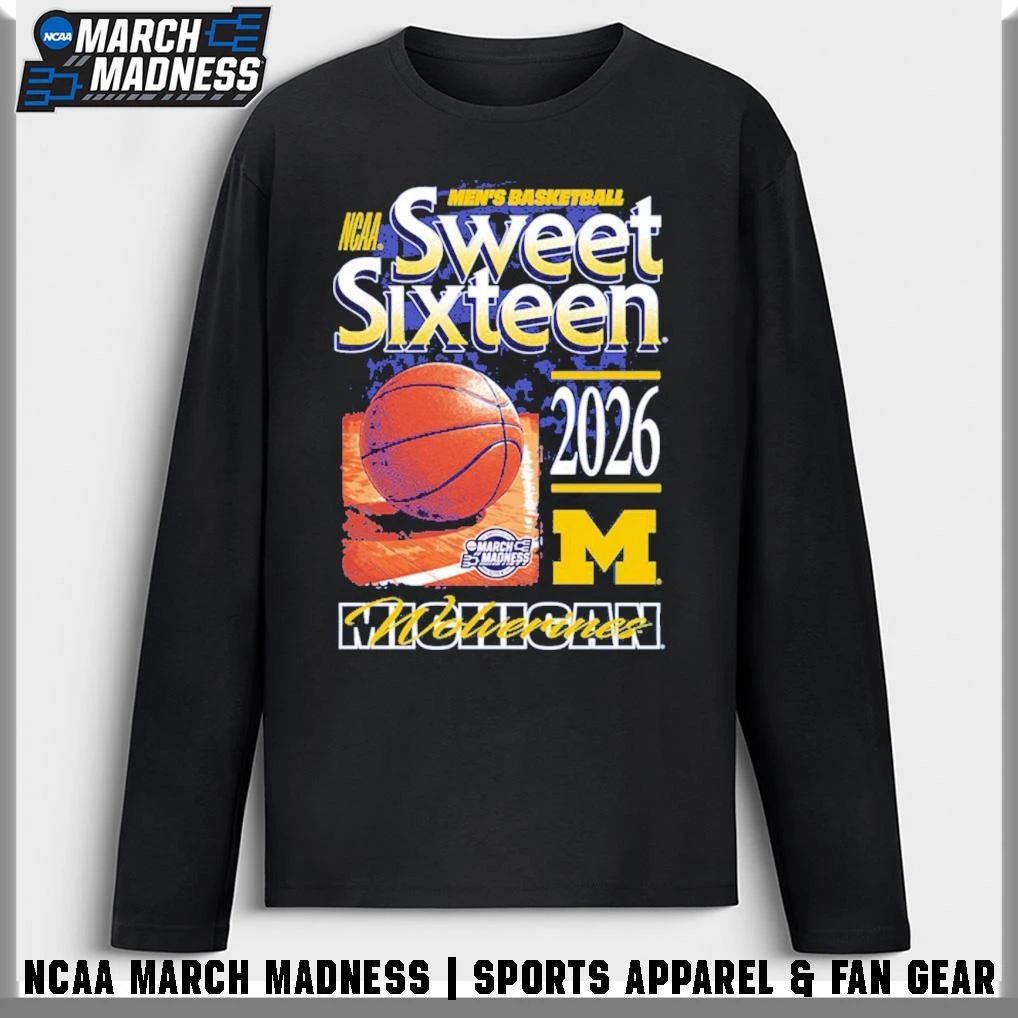 Michigan Wolverines Something Inked 2026 NCAA March Madness Sweet 16 Bound T-Shirt