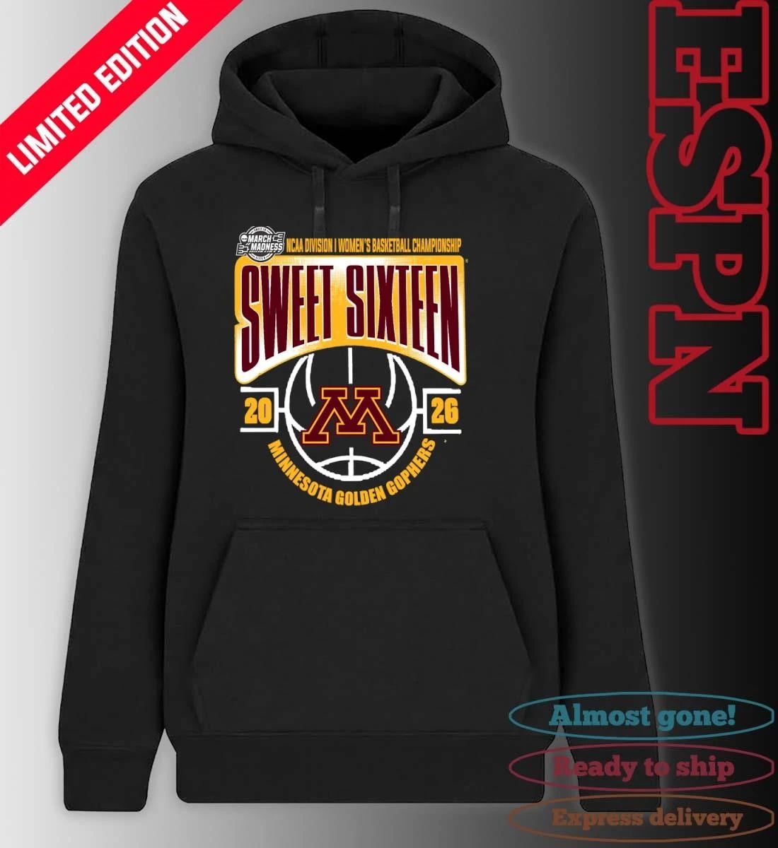 Minnesota Golden Gophers Sweet 16 NCAA DI Women’s Basketball Tournament March Madness 2026 T-Shirt