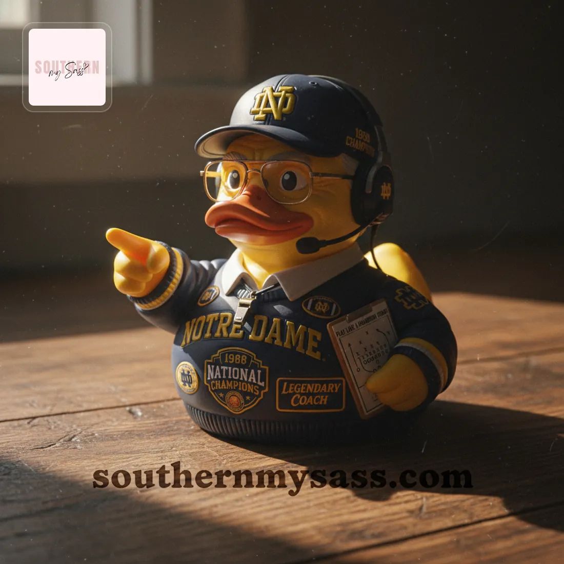 Notre Dame Lou Holtz 1988 National Champions Legendary Coach Rubber Duck