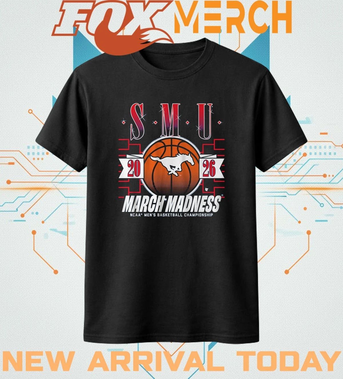 SMU Mustangs Men’s Basketball 2026 March Madness t-shirt