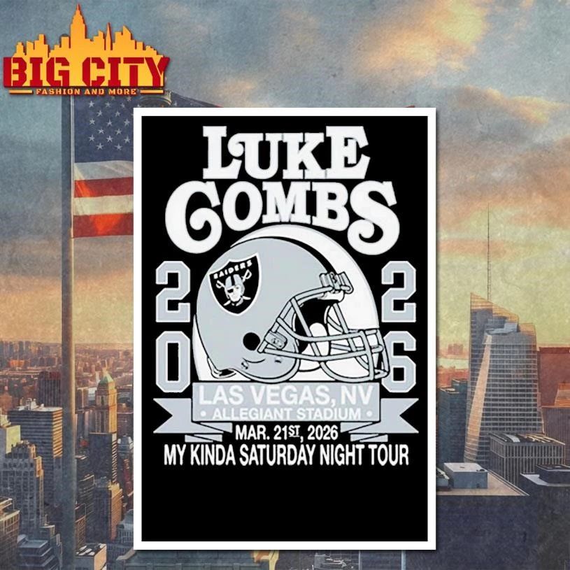 Luke Combs Exclusive Raiders Event Helmet Shirt
