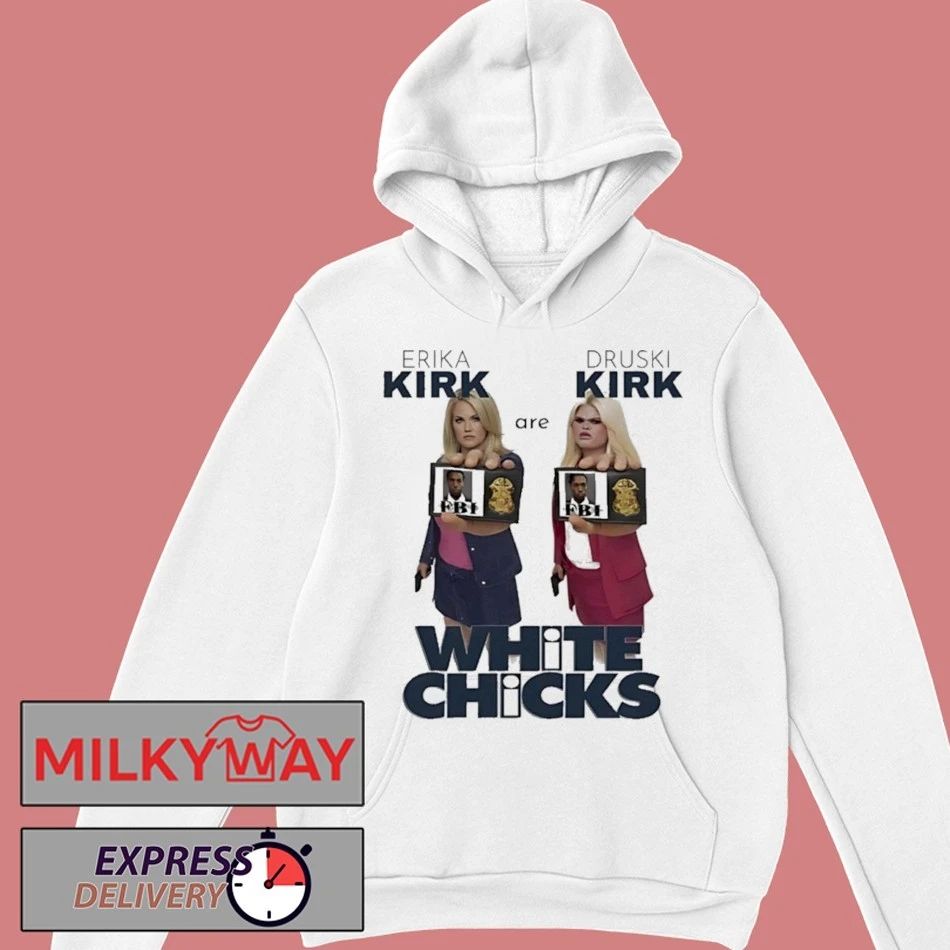 White Chick Erika Kirk Are Druski Kirk Movie Parody shirt