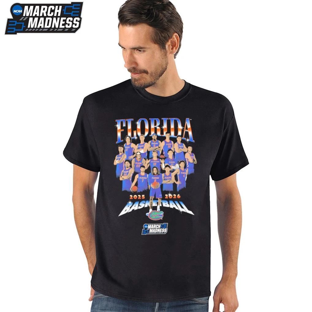 Florida Gators Men’s Basketball Teams 2025-2026 NCAA March Madness T-Shirt