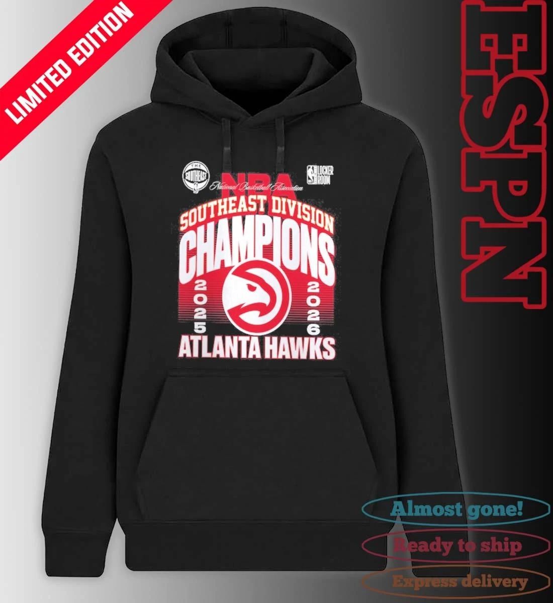 Atlanta Hawks NBA Southeast Division Champions Official Locker Room T-Shirt