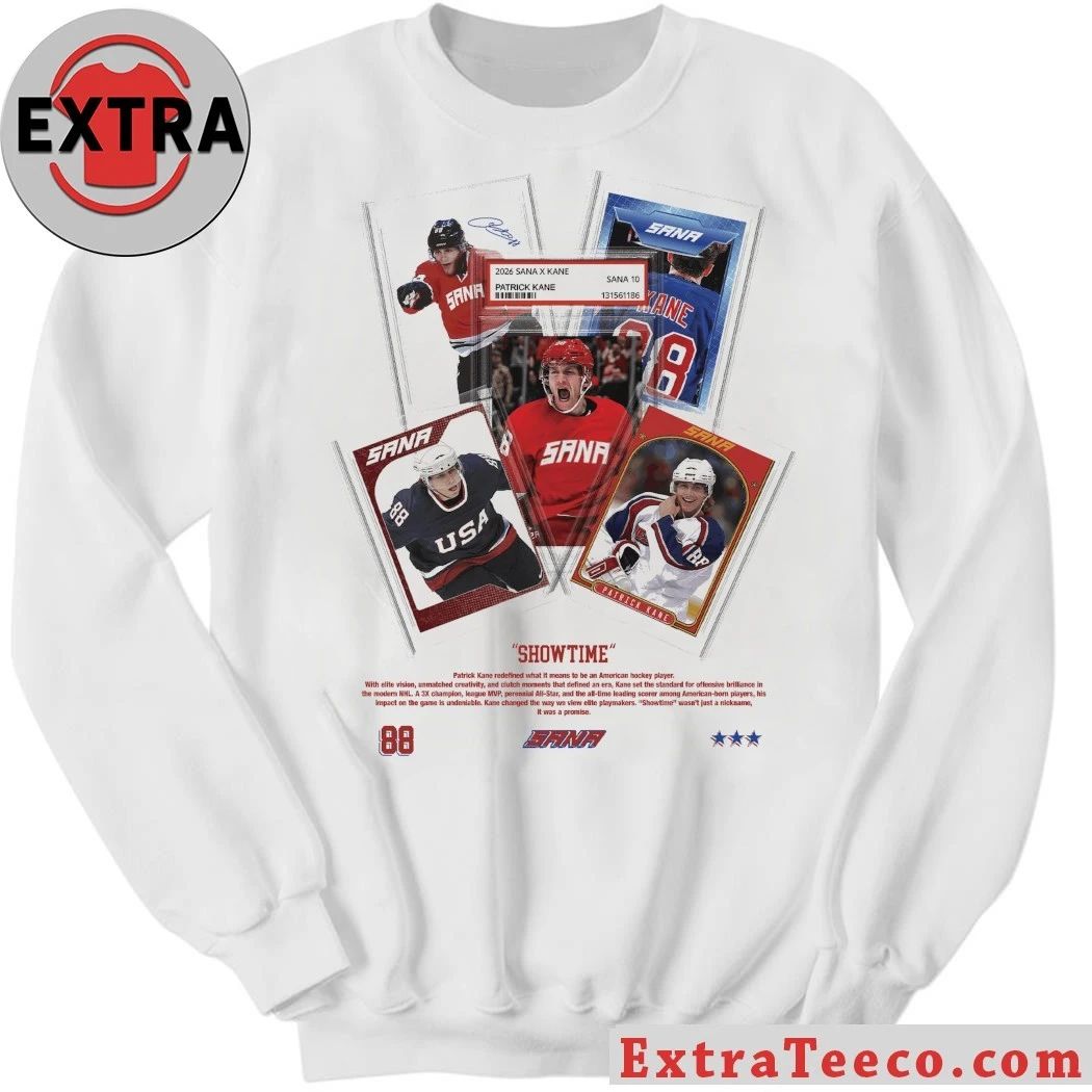 Professional hockey player Patrick Kane trading card 2026 SANA X KANE T-Shirt