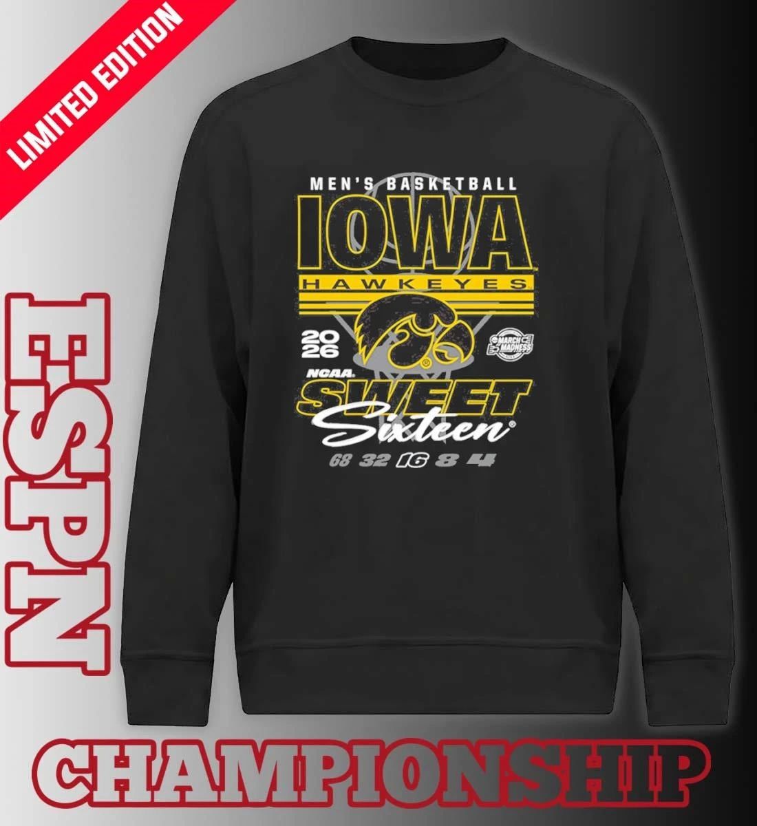 Iowa Hawkeyes 2026 NCAA Men’s March Madness Sweet 16 Bound Net Shirt
