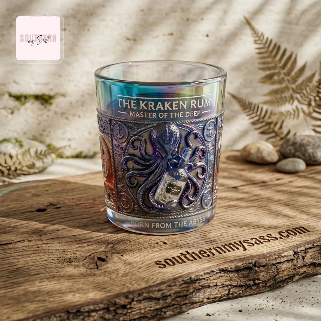 The Kraken Rum Master of the Deep 3D Embossed Premium Whiskey Glass
