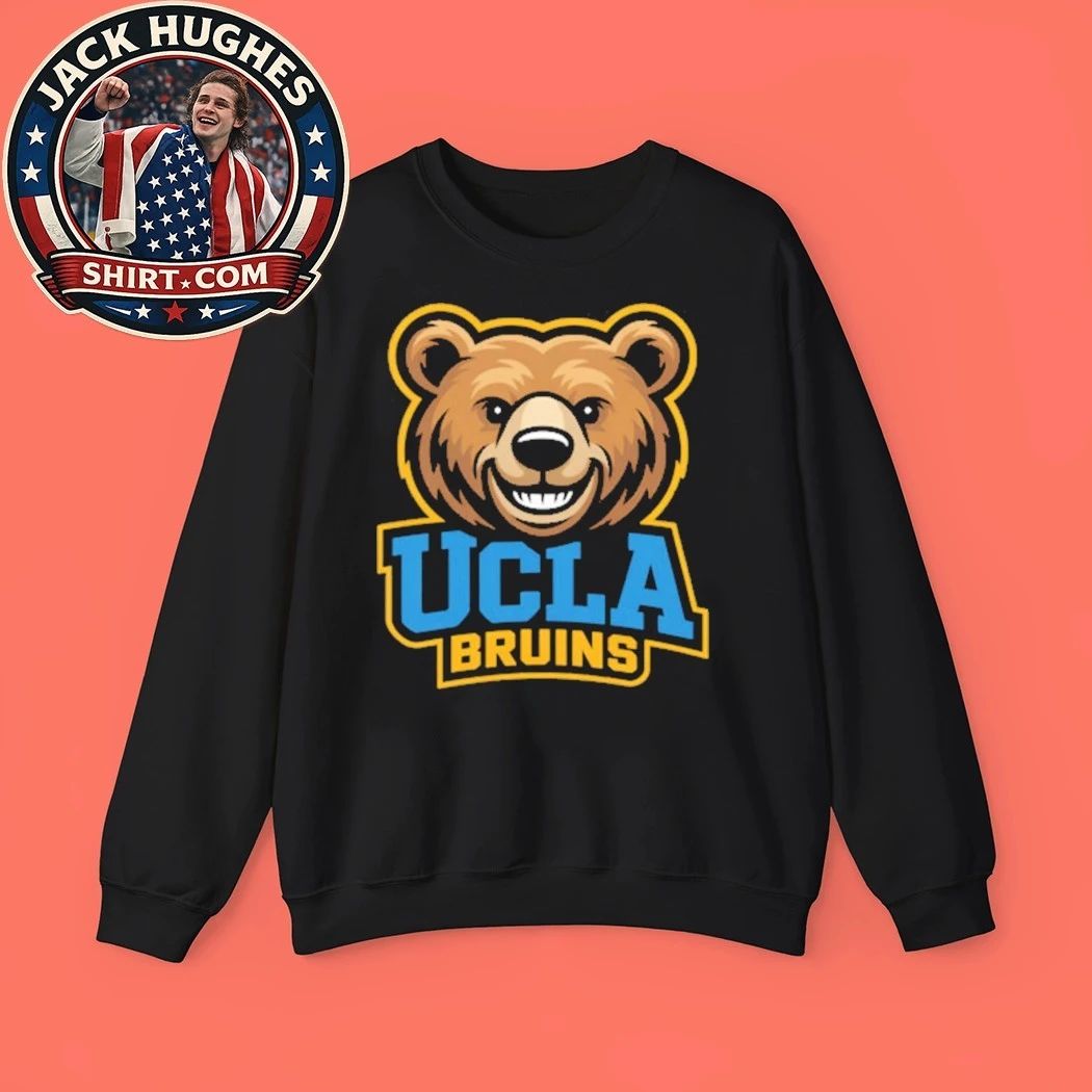 Smiling Brown Bear Mascot UCLA Bruins Inspired Fan Art Logo Graphic T-Shirt