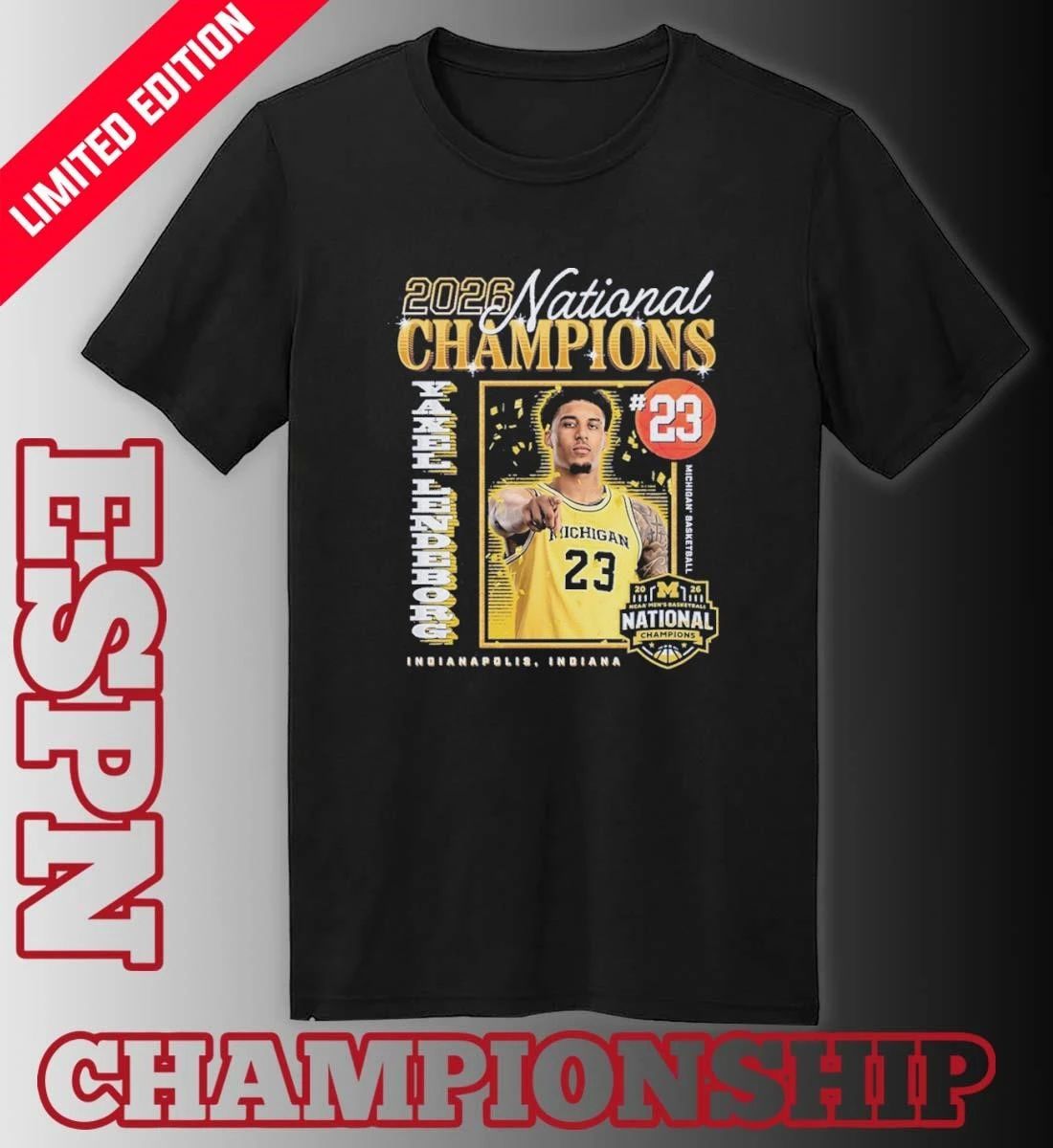 Yaxel Lendeborg Michigan Wolverines 2026 Men’s Basketball National Champions Shirt