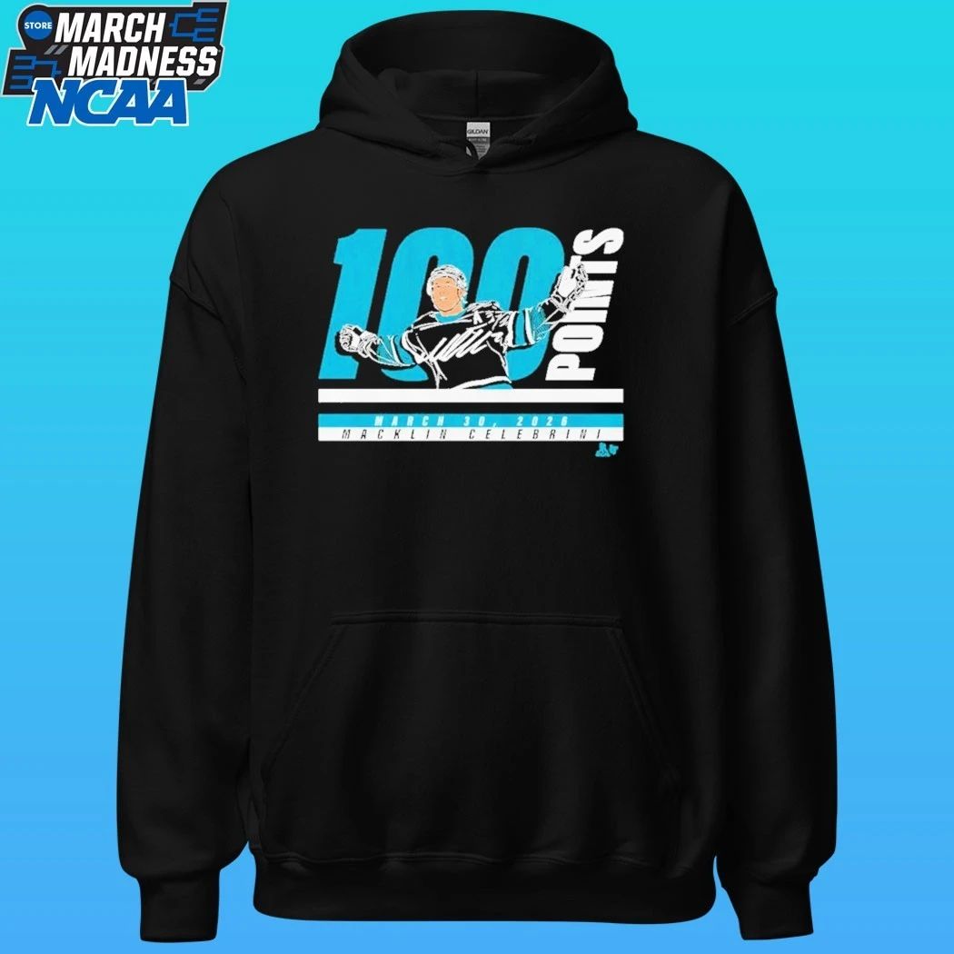 San Jose Sharks Macklin Celebrini 100 Points March 30 2026 Shirt