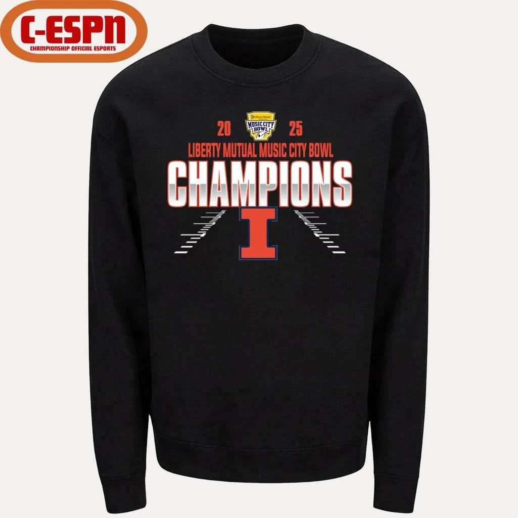 Illinois Fighting Illini Liberty Mutual Music City Bowl Champions T-Shirt
