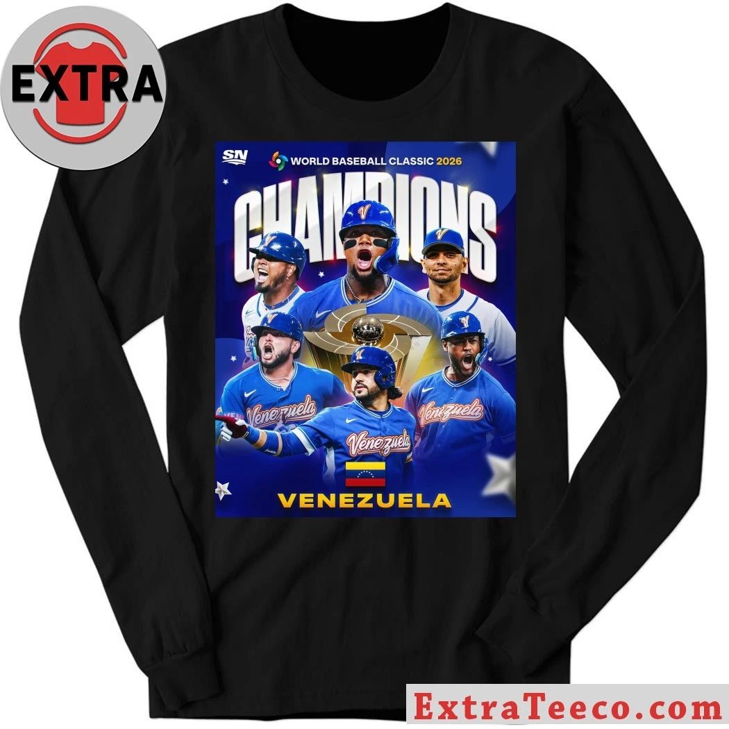 Venezuela won the 2026 World Baseball Classic, defeating the United States by a narrow margin of 3-2 Shirt