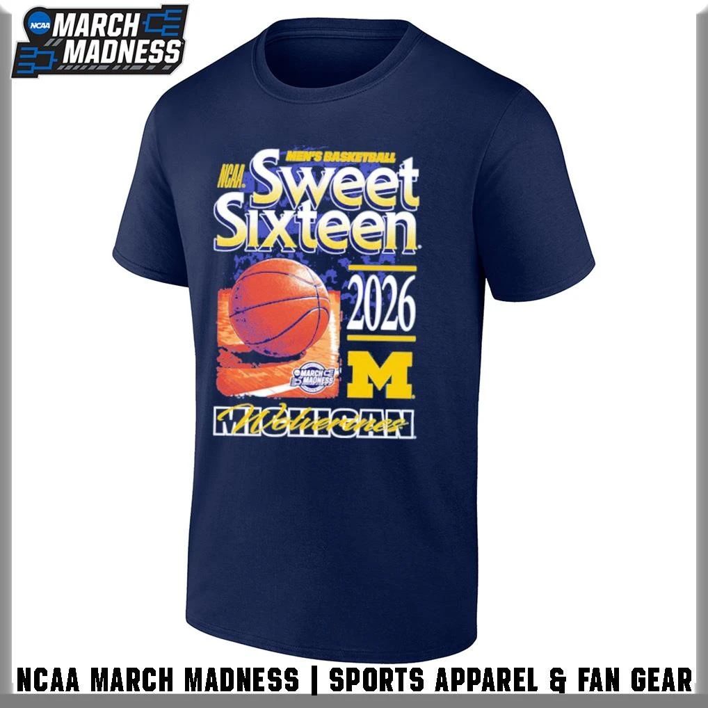 Michigan Wolverines Something Inked 2026 NCAA March Madness Sweet 16 Bound T-Shirt