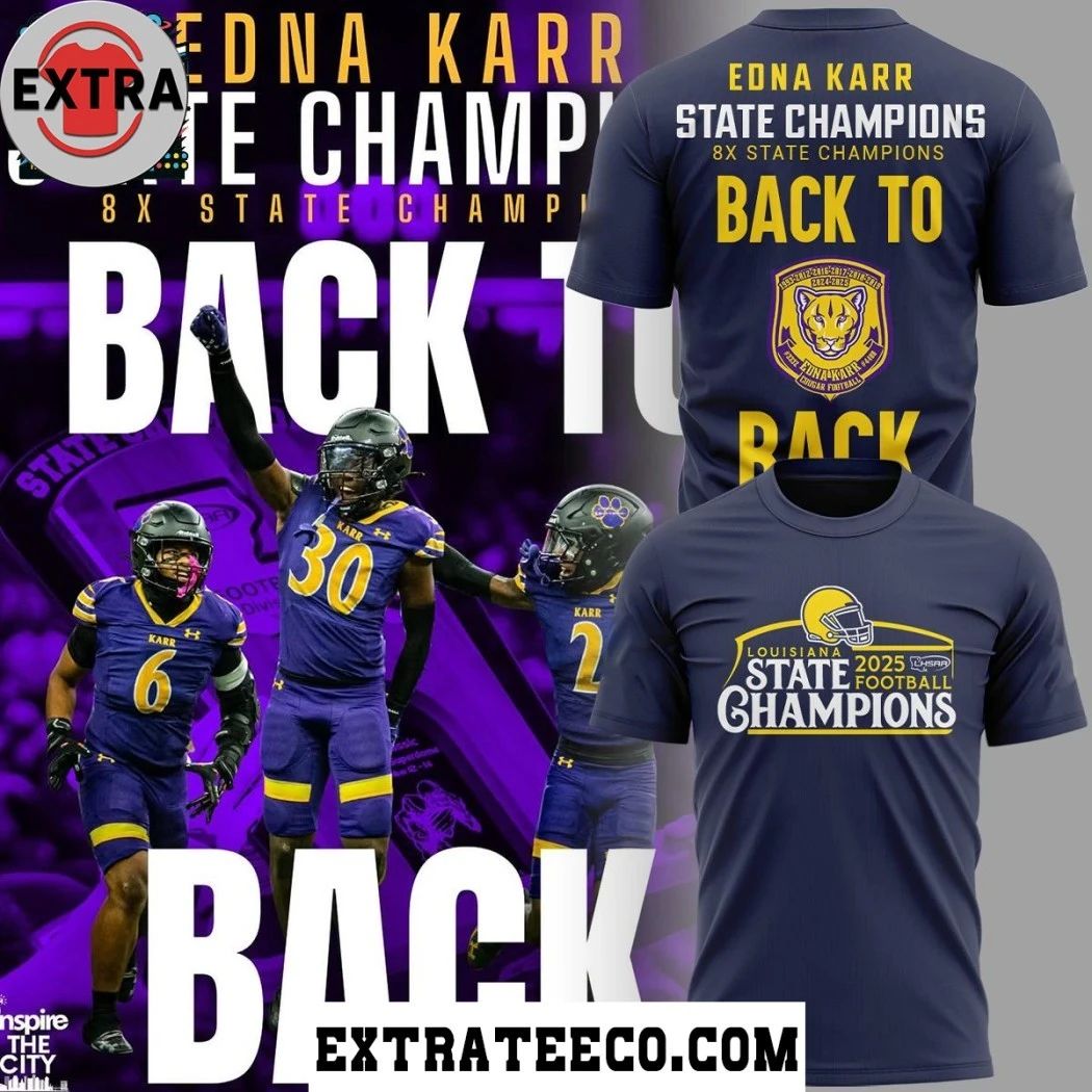 Edna Karr Cougars Louisiana State Champions Back To Back 2025 Logo Shirt
