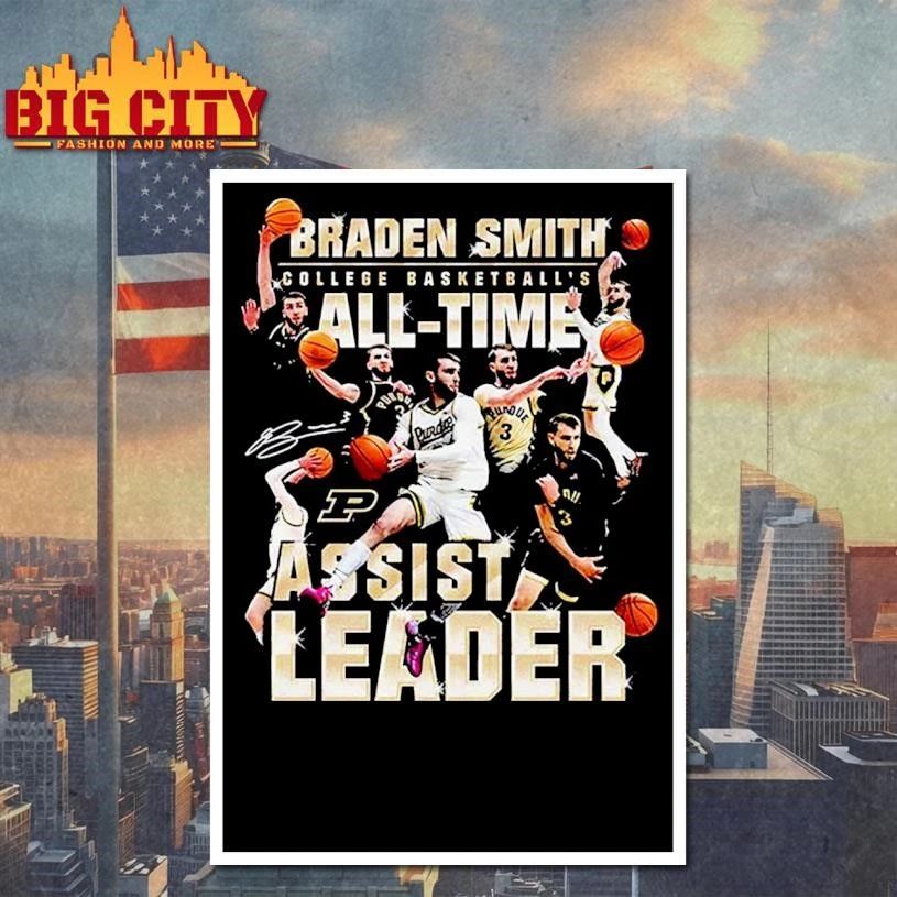 Braden Smith Purdue Boilermakers Basketball 2026 All Time Assist Leader Graphic Shirt