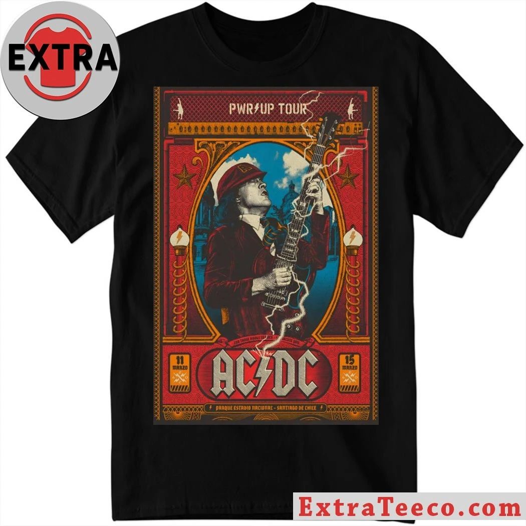 Original AC DC March 11 & 15 2026 Santiago Chile Poster Shirt