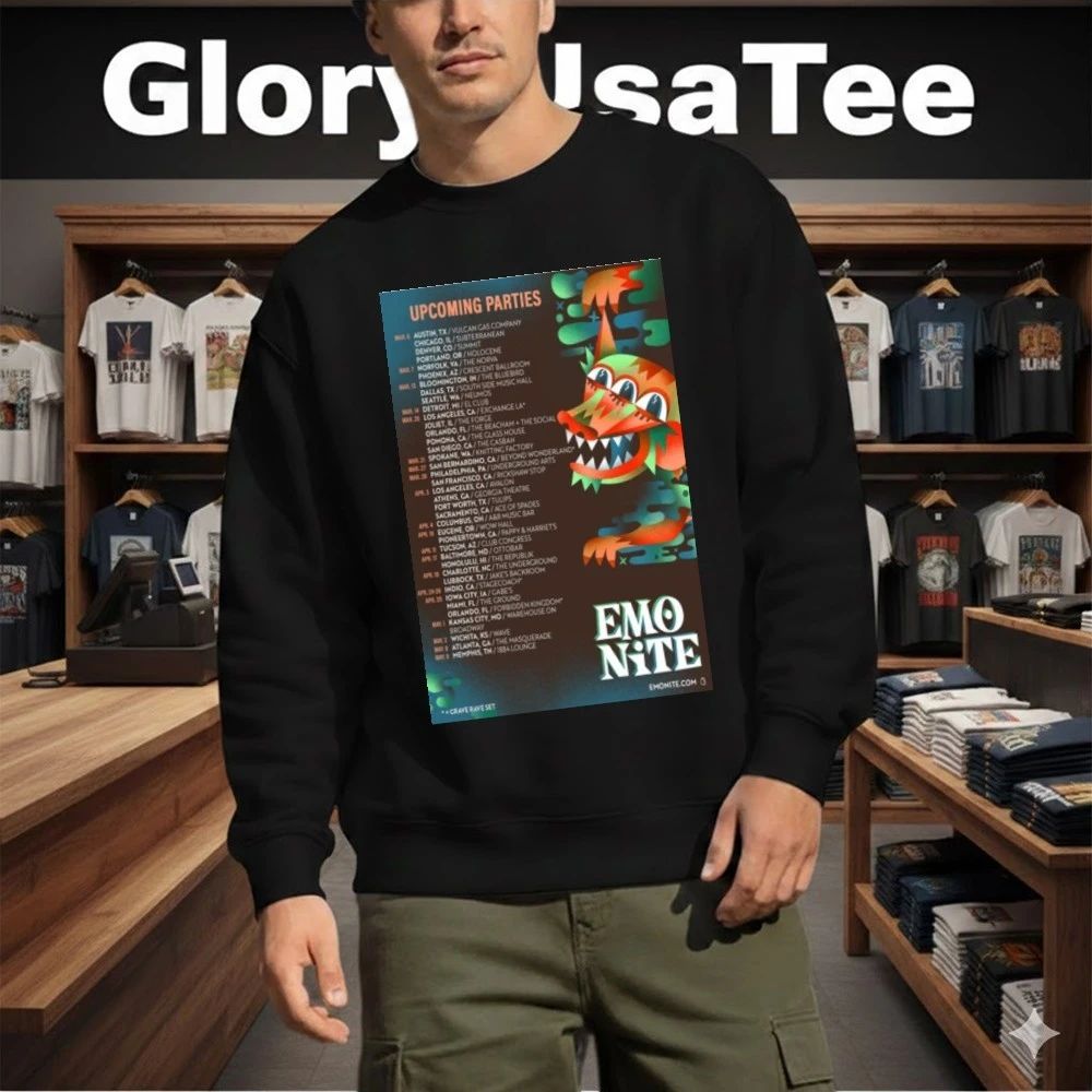 Emo Nite Upcoming Parties Tour 2026 Poster Shirt