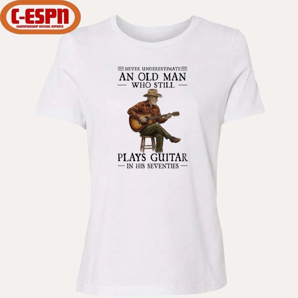 Never Underestimate An Old Man Who Still Plays Guitar In His Seventies 2026 Shirt