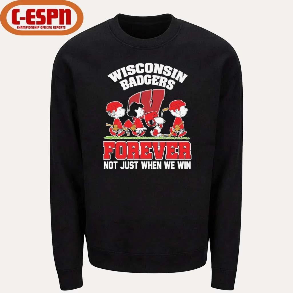 The Peanuts Characters Forever X Wisconsin Badgers Shirt