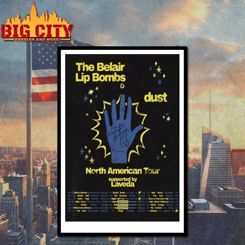 Original The Belair Lip Bombs Tour North American 2026 Poster T-Shirt