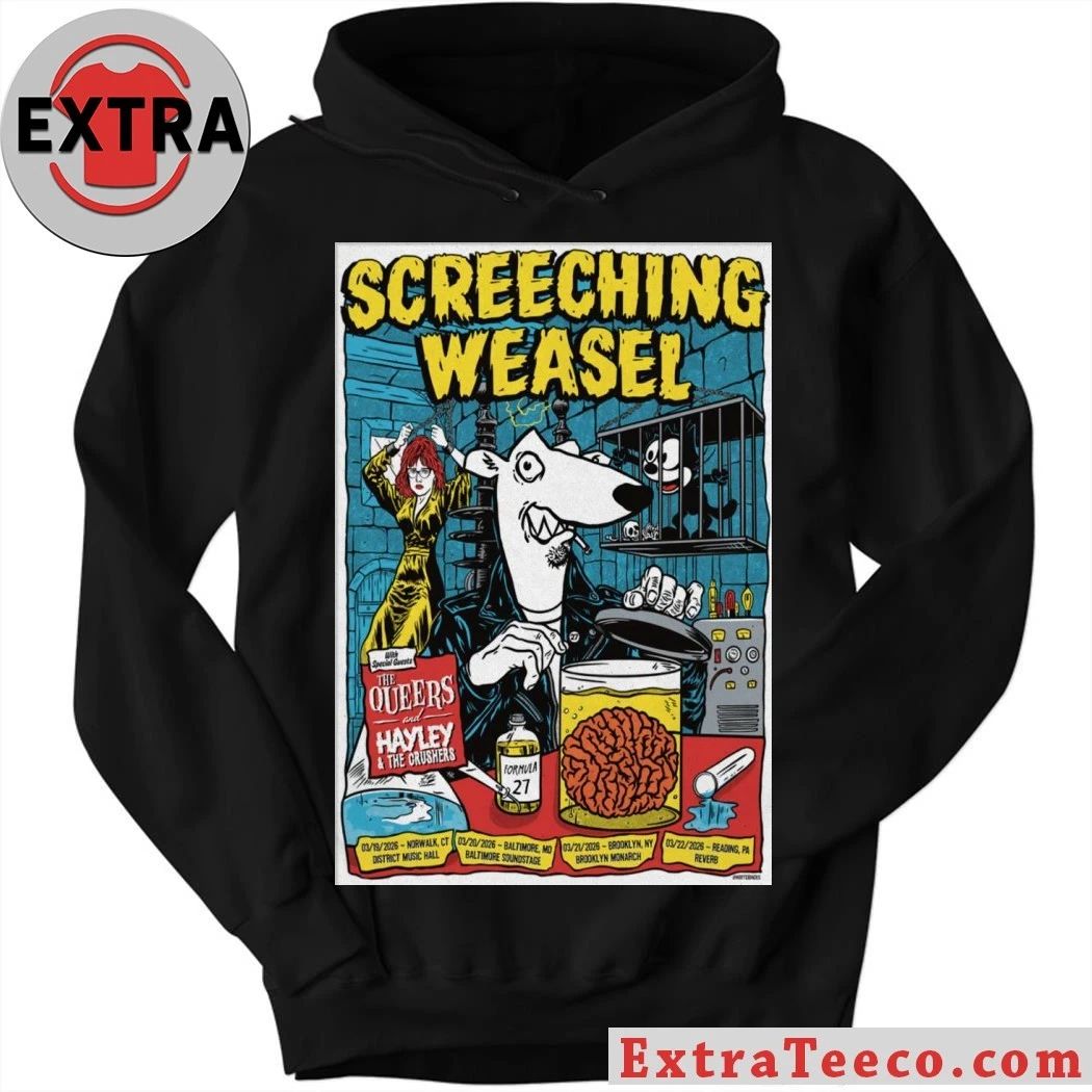 Screeching Weasel March 19 2026 District Music Hall Norwalk, CT Poster Shirt