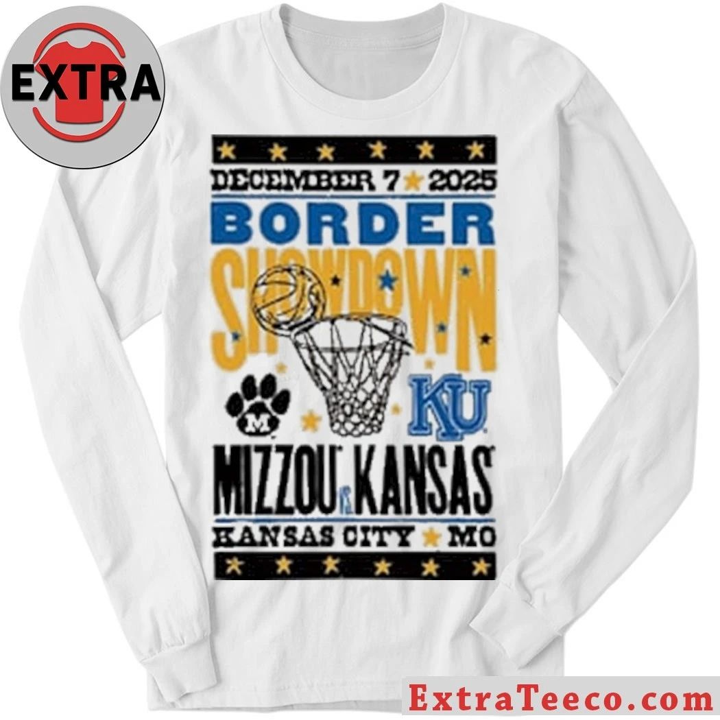 Summit Sportswear Kansas Jayhawks White Basketball 2025 Border Logo T-Shirt
