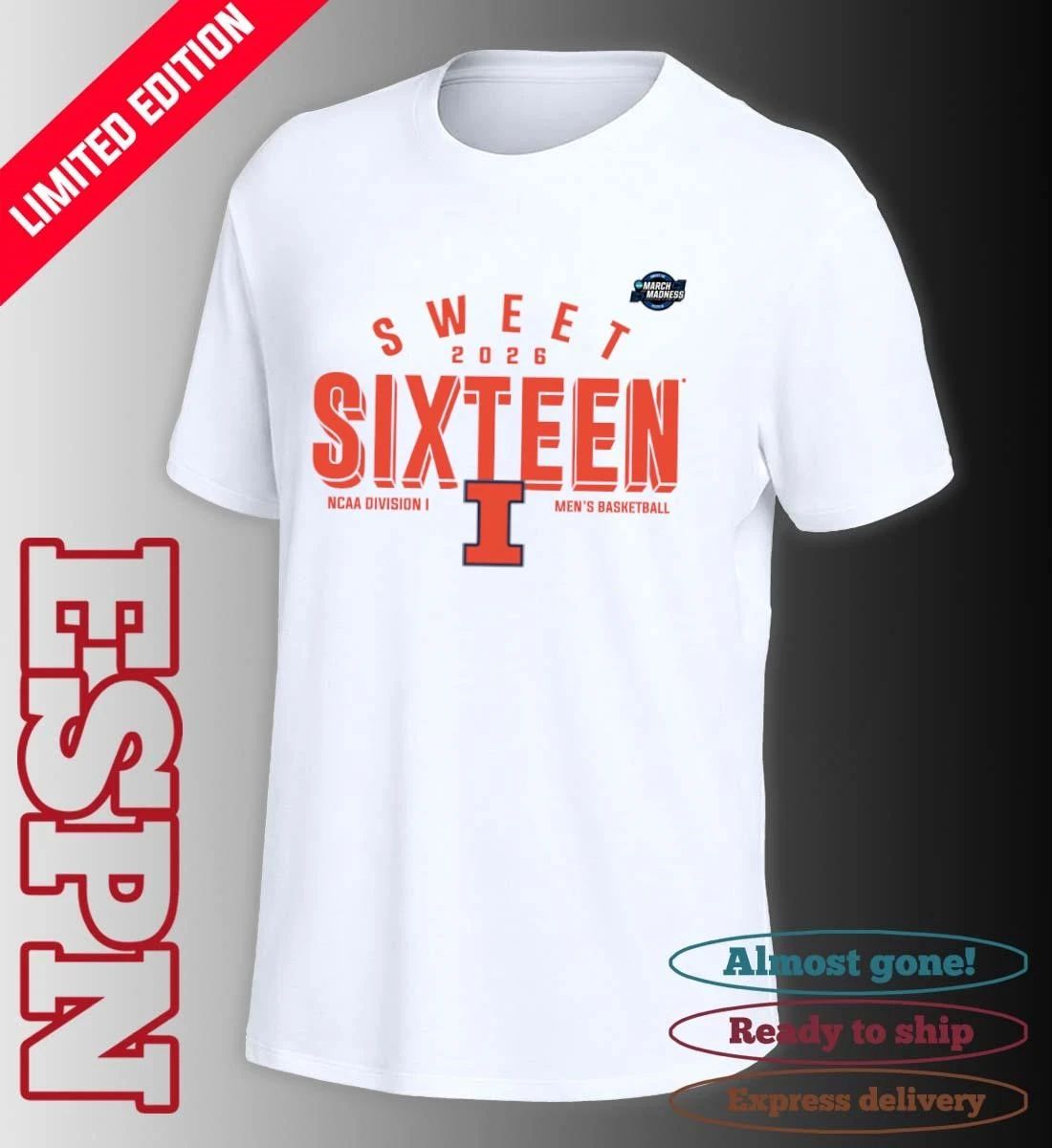 Sweet 16 Illinois Fighting Illini 2026 NCAA Men’s Basketball T-Shirt