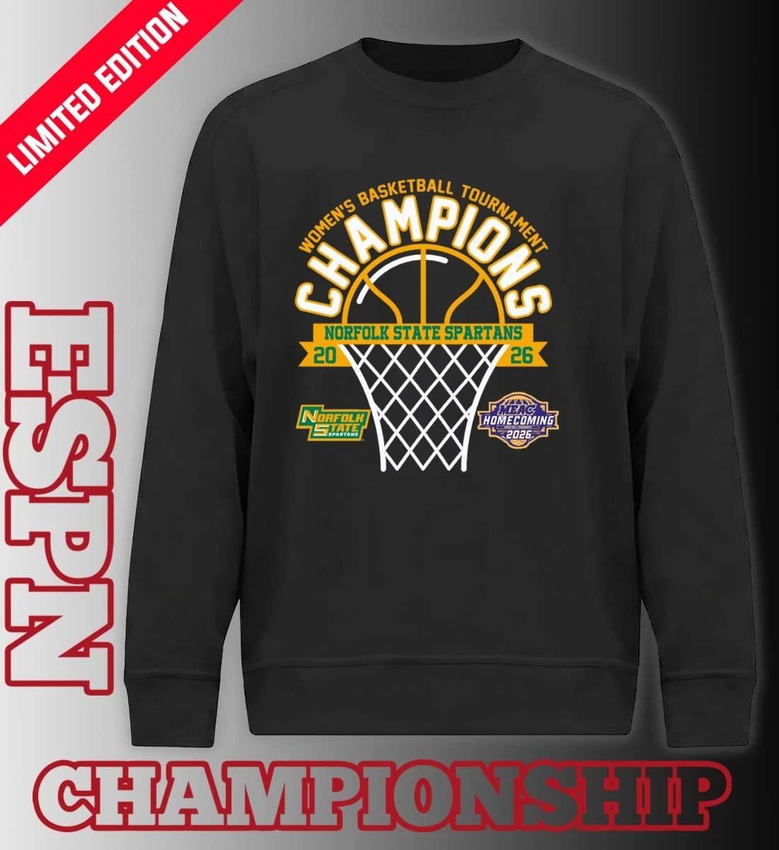 MEAC Women’s Basketball Tournament Champions 2026 Norfolk State Spartans T-Shirt